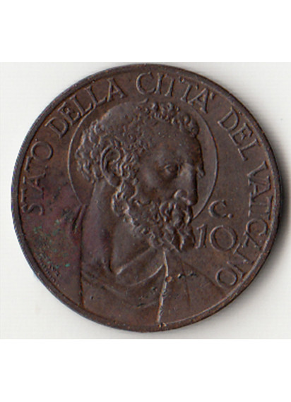 1935 - 10 centesimi Vaticano Pio XI San Pietro buona conservazione